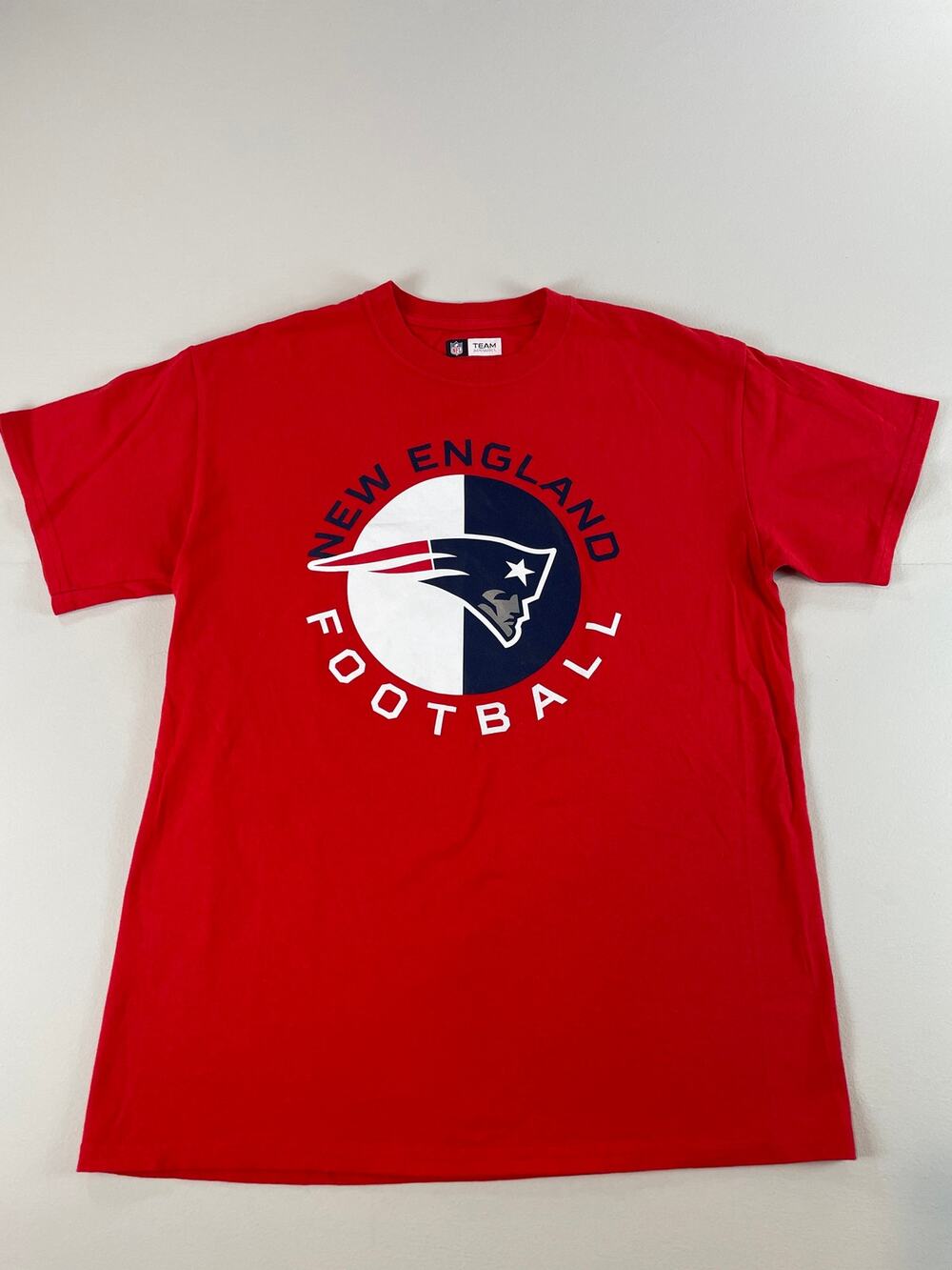NFL Team Apparel Mens Red New England Patriots Short Sleeve Tee Shirt Size M